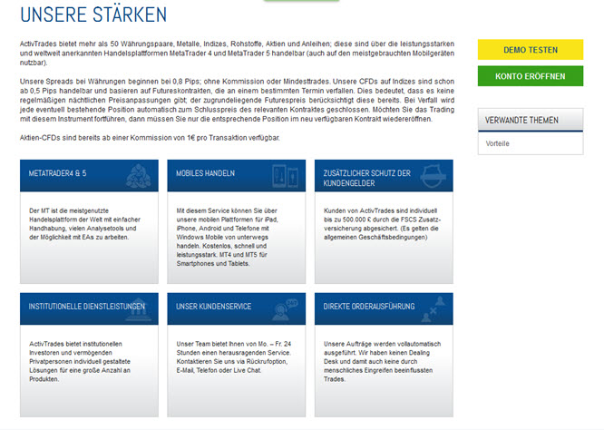 Die Stärken bei ActivTrades